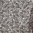 Peach Floral Chantilly Lace with Black Abstract Cording