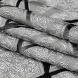 Silver and White Geometric Burnout Jacquard
