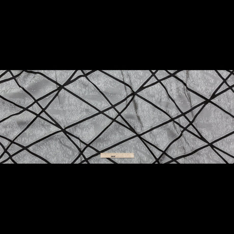 Silver and White Geometric Burnout Jacquard