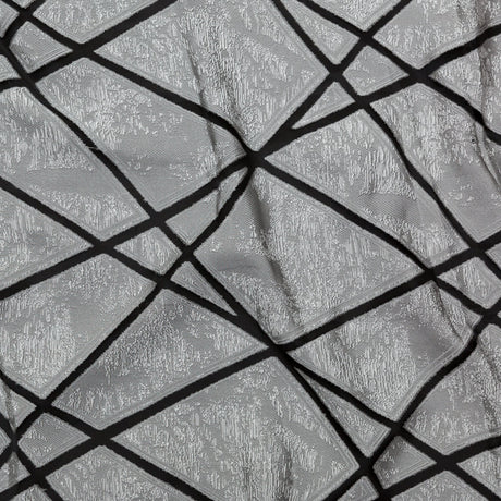 Silver and White Geometric Burnout Jacquard