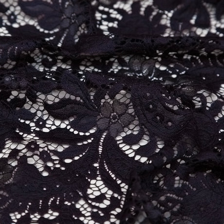 Italian Mulberry Floral Lace with Scalloped Eyelash Edges
