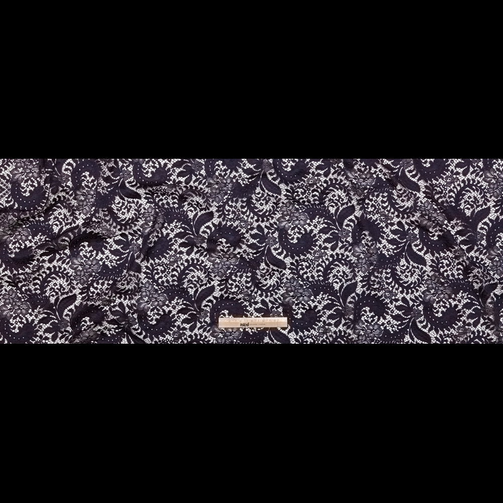 Italian Mulberry Floral Lace with Scalloped Eyelash Edges