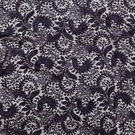 Italian Mulberry Floral Lace with Scalloped Eyelash Edges
