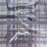Italian Silver Circle Baby Sequins on Periwinkle, Lavender and White Plaid Mesh