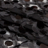 Italian Black 3D Floral Circle Paillette Sequined Tulle
