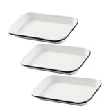 13" x 9.5" x 1.125" Rectangular Sheet Pan Porcelain Coated Steel White with Black Rim
