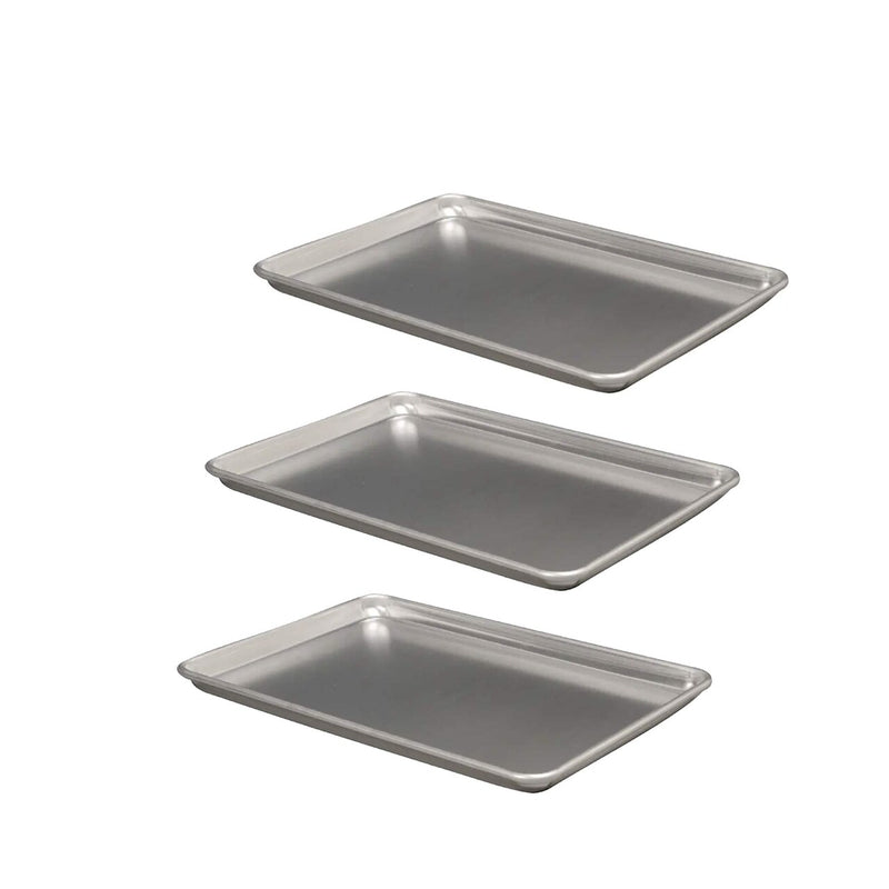 18" x 13" x 1" Half Size Sheet Pan 18 Gauge Aluminum Reinforced Closed Bead Rim