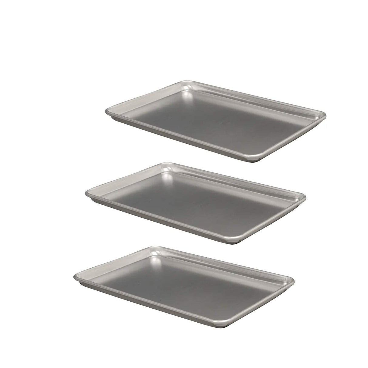 18" x 13" x 1" Half Size Sheet Pan 18 Gauge Aluminum Reinforced Closed Bead Rim