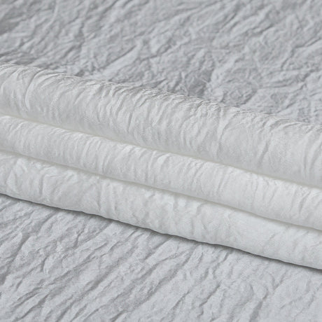 Italian White Wrinkled Polyester Satin