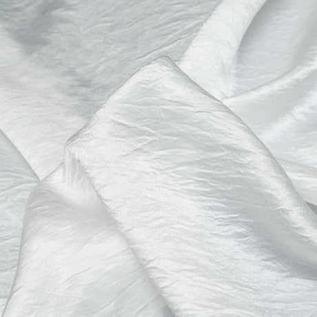 Italian White Wrinkled Polyester Satin