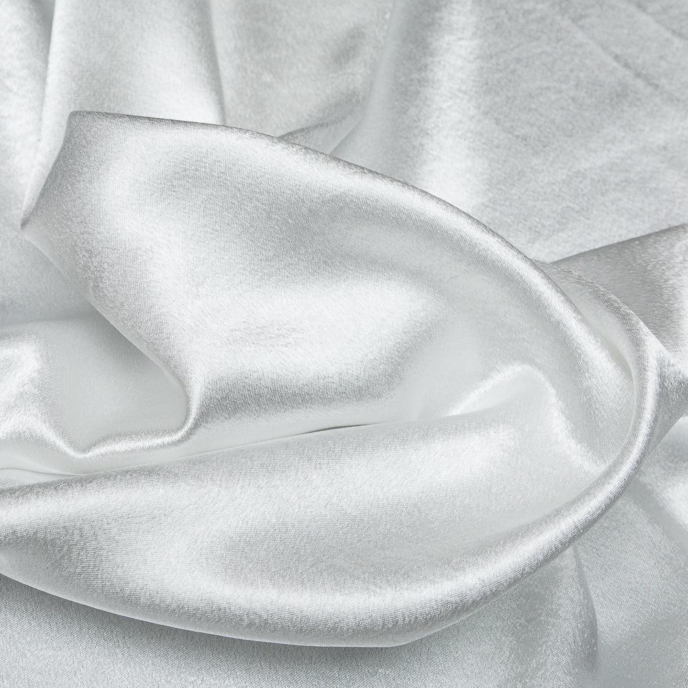 Italian White Polyester Crepe Back Satin