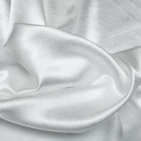 Italian White Polyester Crepe Back Satin