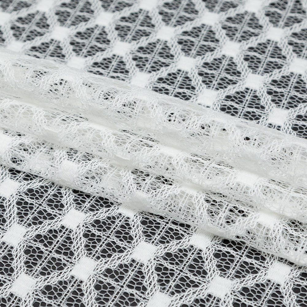 Milly White Diamond Polyester Lace