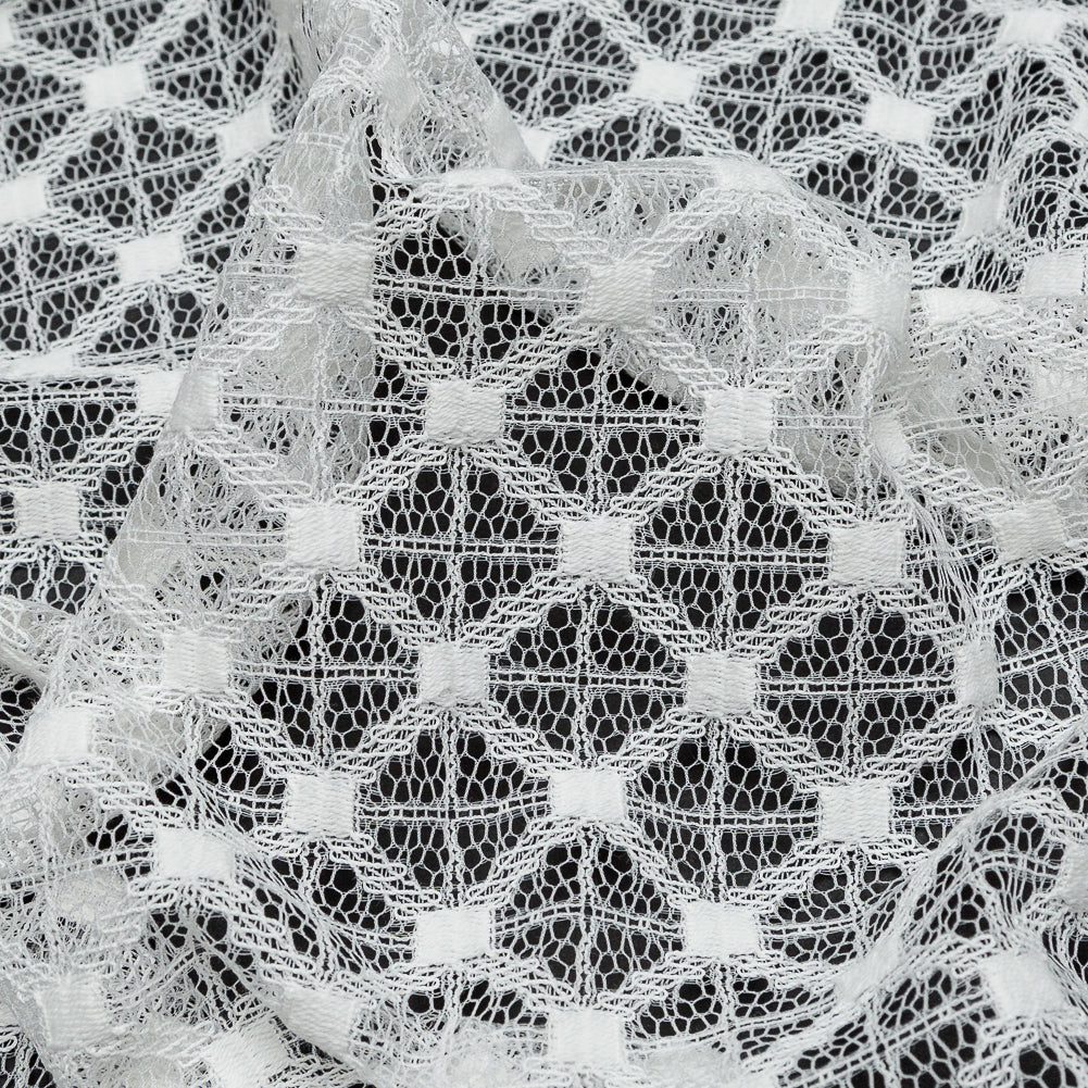 Milly White Diamond Polyester Lace
