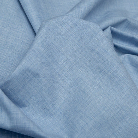 Italian Heathered Blue Cotton Shirting
