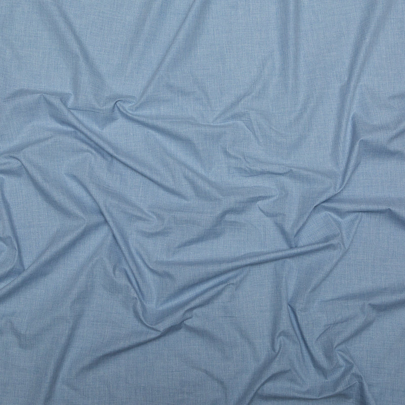 Italian Heathered Blue Cotton Shirting