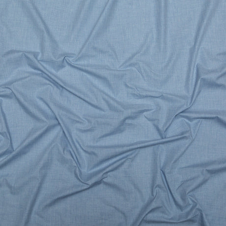 Italian Heathered Blue Cotton Shirting