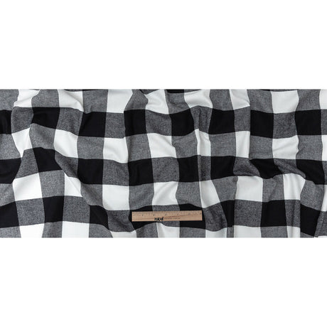 Buffalo Check Cotton Flannel - Black and White - Seco Collection