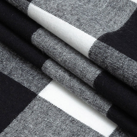 Buffalo Check Cotton Flannel - Black and White - Seco Collection