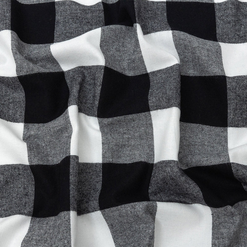 Buffalo Check Cotton Flannel - Black and White - Seco Collection