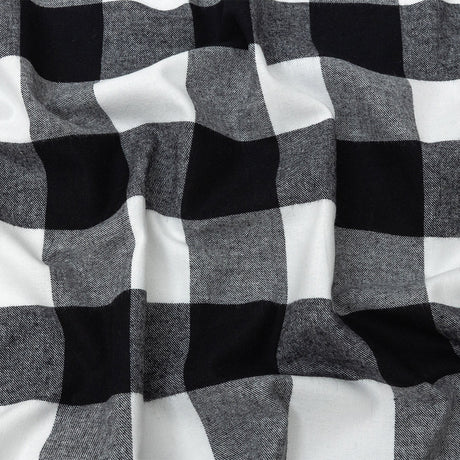 Buffalo Check Cotton Flannel - Black and White - Seco Collection