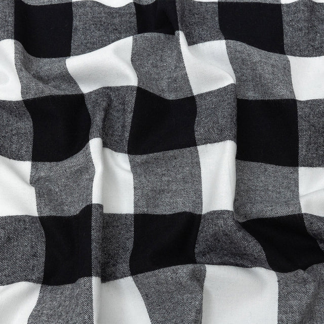 Buffalo Check Cotton Flannel - Black and White - Seco Collection