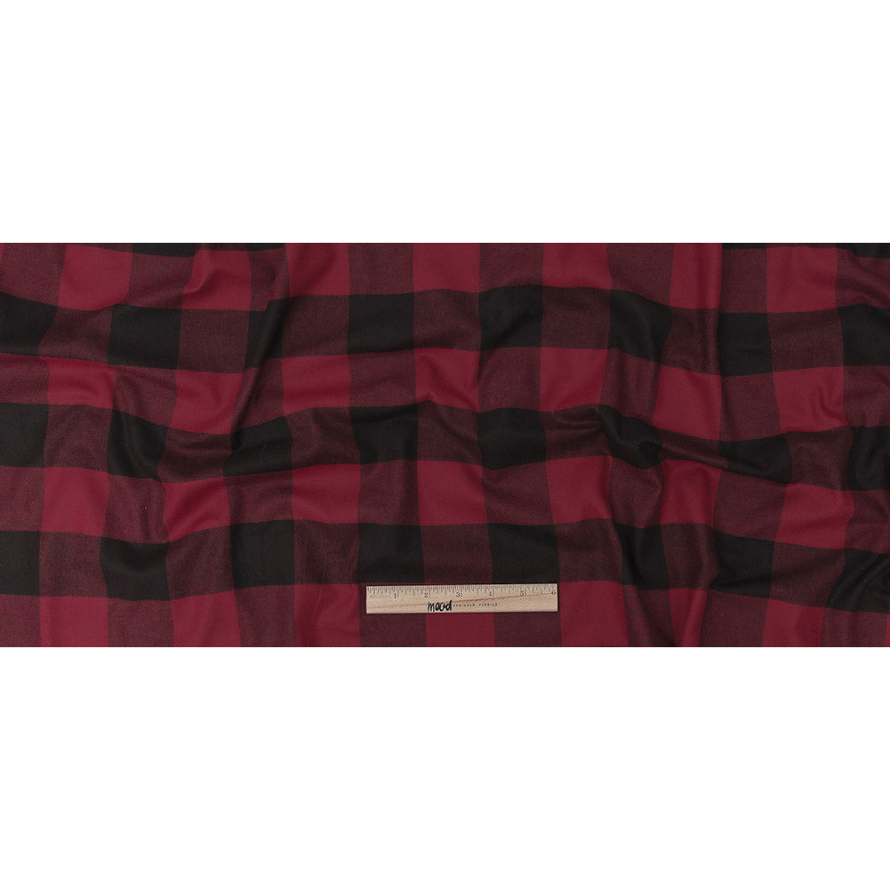 Buffalo Check Cotton Flannel - Black and Red - Seco Collection