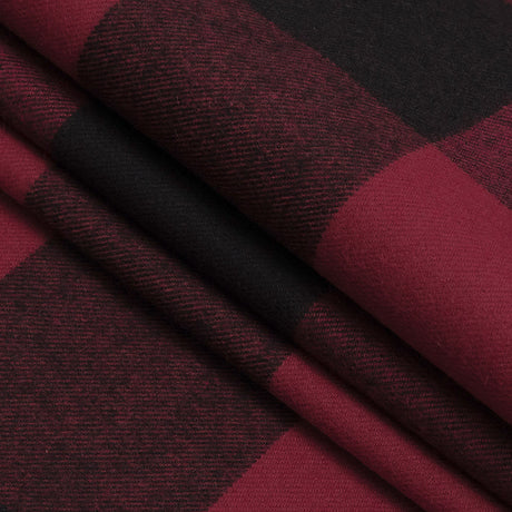 Buffalo Check Cotton Flannel - Black and Red - Seco Collection