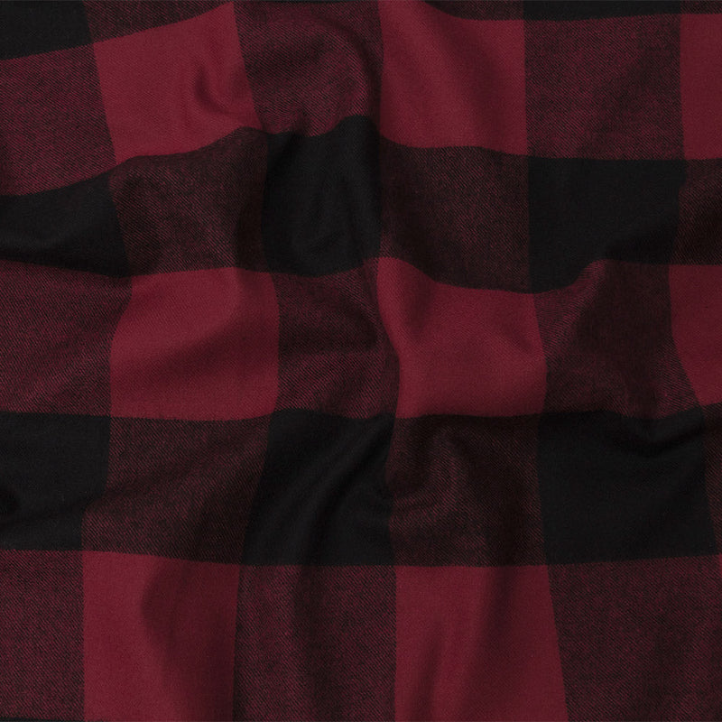 Buffalo Check Cotton Flannel - Black and Red - Seco Collection