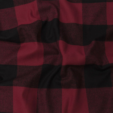 Buffalo Check Cotton Flannel - Black and Red - Seco Collection