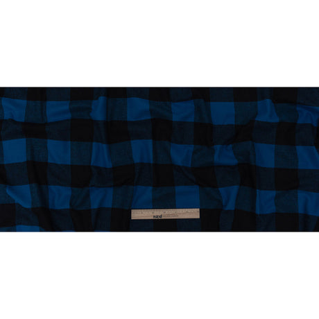 Buffalo Check Cotton Flannel - Black and Blue - Seco Collection