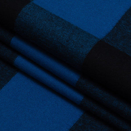 Buffalo Check Cotton Flannel - Black and Blue - Seco Collection