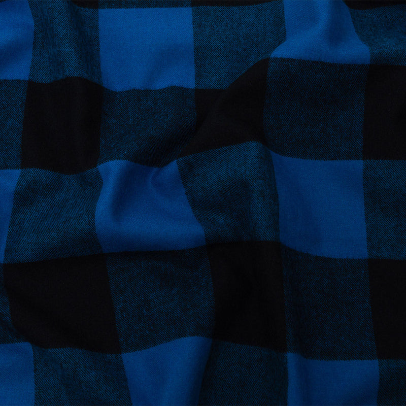 Buffalo Check Cotton Flannel - Black and Blue - Seco Collection