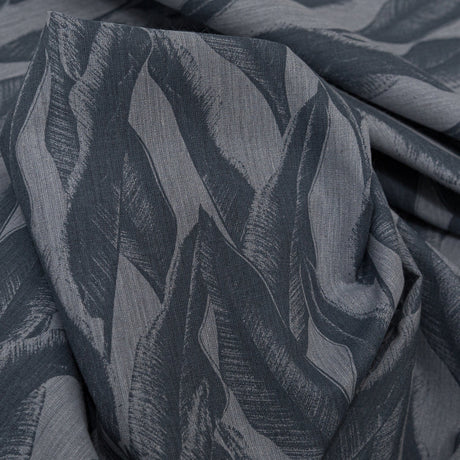 Organic Cotton Shirting - Heathered Icelandic Blue and Grisaille Leaves