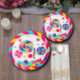 8 Ct. Candy World Paper Dinner Plates 9" Colorful Candy & Lollipop Design