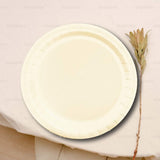 24 Count Ivory 7 Inch Solid Color Paper Plates for Elegant Snack Time