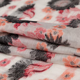 Famous NYC Designer Firecracker and Poinsettia Sunflowers Blended Cotton Brocade