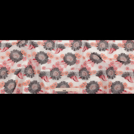 Famous NYC Designer Firecracker and Poinsettia Sunflowers Blended Cotton Brocade
