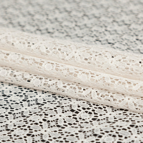 Famous NYC Designer Crystal Gray Stretch Floral Lace