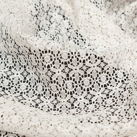 Famous NYC Designer Crystal Gray Stretch Floral Lace