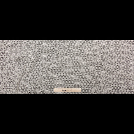 Famous NYC Designer Crystal Gray Stretch Floral Lace