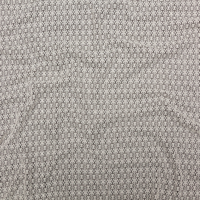 Famous NYC Designer Crystal Gray Stretch Floral Lace