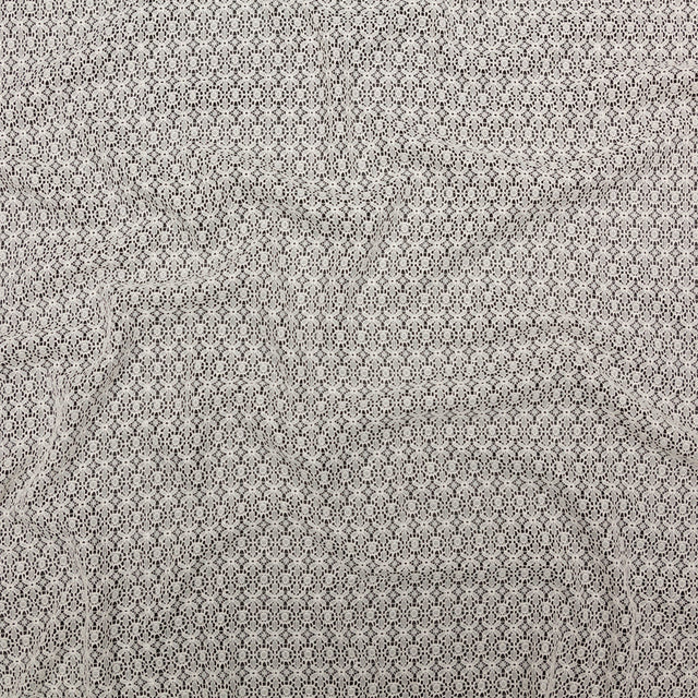 Famous NYC Designer Crystal Gray Stretch Floral Lace