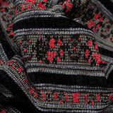 Famous NYC Designer American Beauty and Black Striped Acrylic Tweed