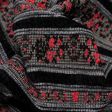 Famous NYC Designer American Beauty and Black Striped Acrylic Tweed