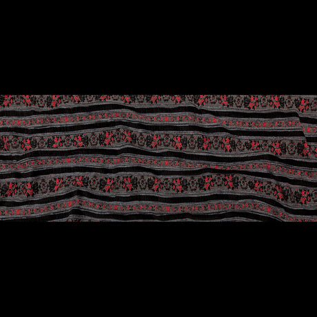 Famous NYC Designer American Beauty and Black Striped Acrylic Tweed