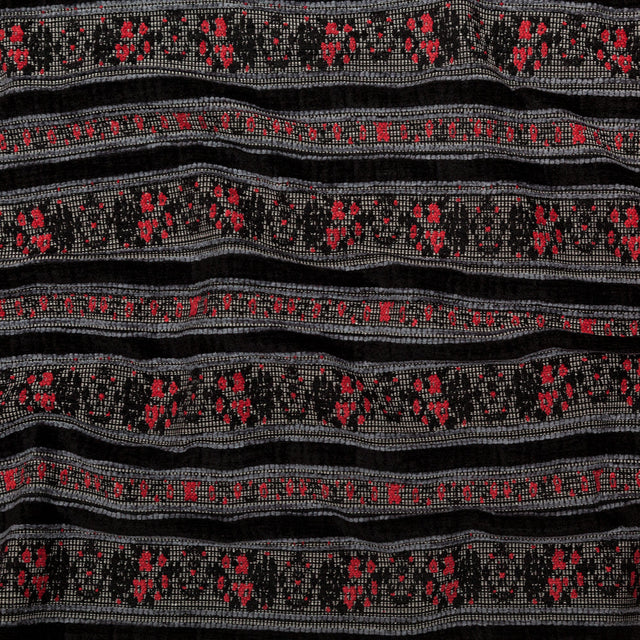 Famous NYC Designer American Beauty and Black Striped Acrylic Tweed