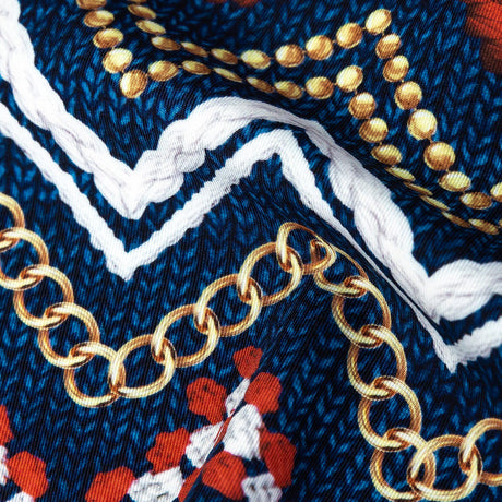 Compression Swimwear Tricot, UV Protective with Aloe Vera Microcapsules - Red and Navy Peony Nautical Ropes - Caye Collection