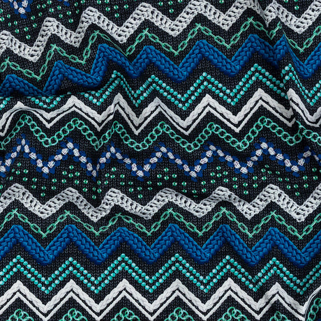 Compression Swimwear Tricot, UV Protective with Aloe Vera Microcapsules - Monaco Blue and Aqua Nautical Ropes - Caye Collection