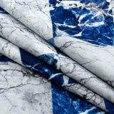 Wedgewood and White Checkered Marble Caye UV Protective Compression Swimwear Tricot with Aloe Vera Microcapsules